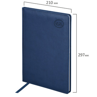 Еженедельник датированный 2025, А4, Brauberg Favorite, под кожу, синий 2
