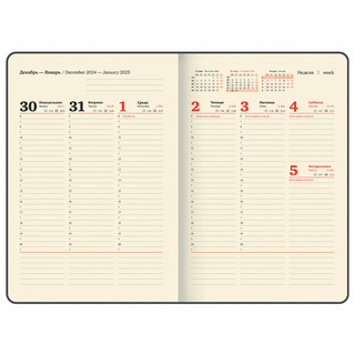 Еженедельник датированный 2025, А4, Brauberg 'Imperial', под кожу, синий 13