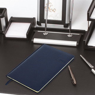 Еженедельник датированный 2025, А4, Brauberg 'Imperial', под кожу, синий 15