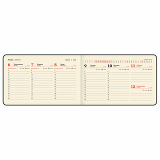 Еженедельник датированный 2025, А6, Brauberg Unique, красный 13