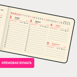 Еженедельник датированный 2025, А6, Brauberg Unique, красный 15