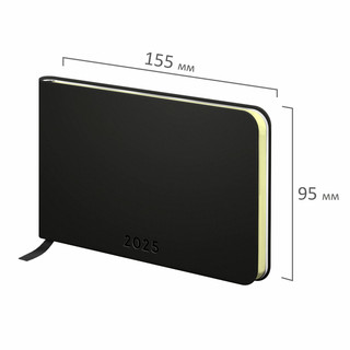 Еженедельник датированный 2025, А6, Brauberg Unique, черный 2