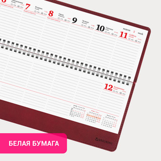 Планинг датированный 2025, А4, Brauberg 'Favorite', под кожу, бордовый 2