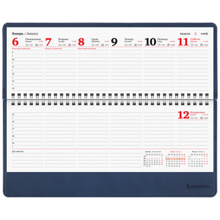 Планинг датированный 2025, А4, Brauberg 'Favorite', под кожу, темно-синий 7