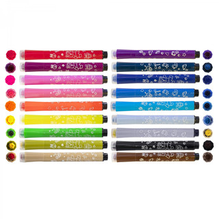 Фломастеры-штампы мини, 18 цветов, Yalong 'Динозавр', в тубусе 2