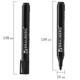 Маркер для бумажного флипчарта черный, 2.5 м, Brauberg 6