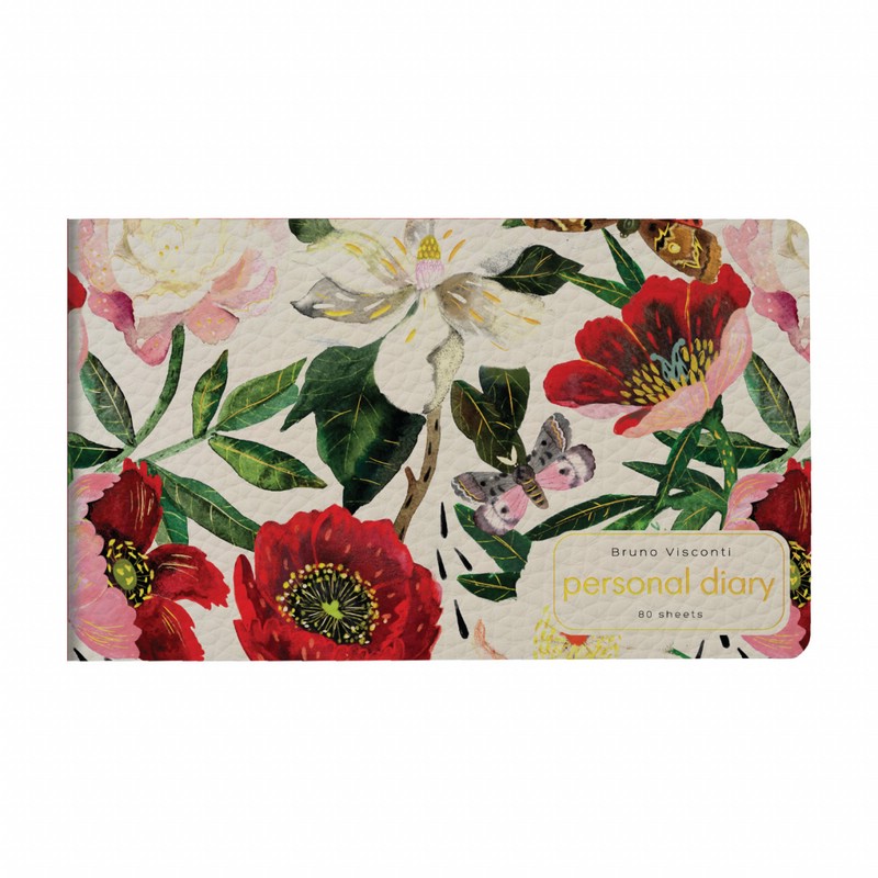 Еженедельник 'Пионы' недатированный А6, 80 листов, иск.кожа, BrunoVisconti