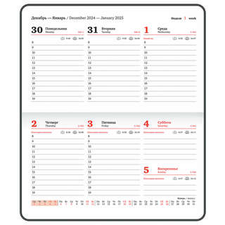 Еженедельник датированный 2025, А6, Brauberg 'Rainbow', под кожу, бирюза 12