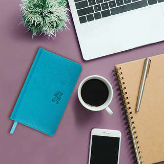 Еженедельник датированный 2025, А6, Brauberg 'Rainbow', под кожу, бирюза 14