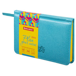 Еженедельник датированный 2025, А6, Brauberg 'Rainbow', под к...