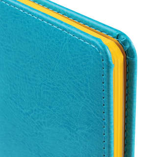 Еженедельник датированный 2025, А6, Brauberg 'Rainbow', под кожу, бирюза 4