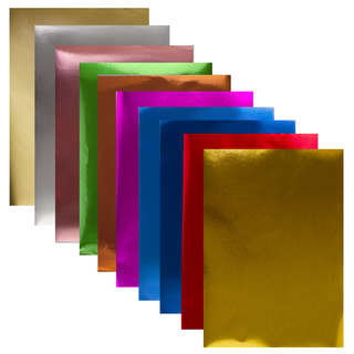 Фольга цветная алюминиевая на бумажной основе, А4, 10 листов \ 10 цветов 2