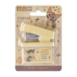 Степлер канцелярский со скобами 24/6-26/6, 'Love Me' 400 скоб