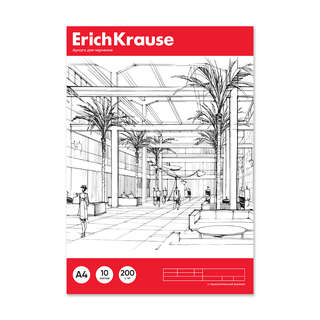 Бумага для черчения А4, 10 листов в картонной папке, ErichKra...