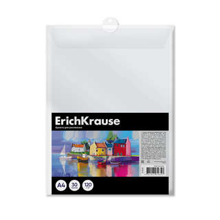 Бумага для рисования А4, 30 листов в пластиковой папке, Erich...