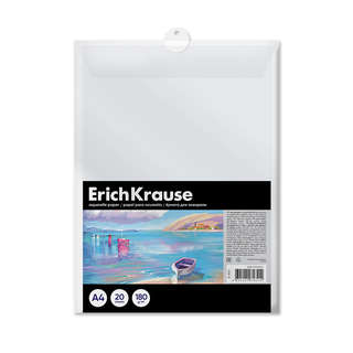 Бумага для акварели А4, 20 листов в пластиковой папке ErichKr...