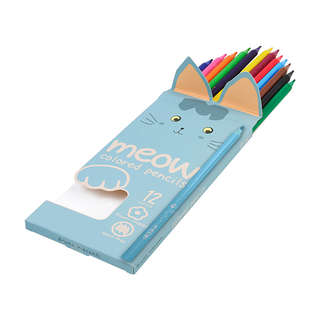 Карандашии цветные 12 цветов, BV 'Meow', грифель 3 мм 3