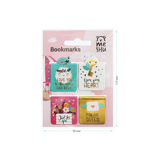 Закладки магнитные для книг, 4шт., MESHU 'Key to heart' 4