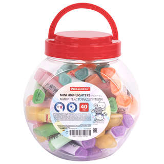 Текстовыделитель мини с принтами Brauberg Pastel, в ассортименте. Цена за 1 шт. 14