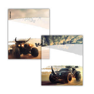 Обложки ПП для тетрадей и дневников ErichKrause Road Beast, а...