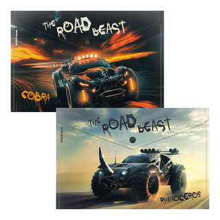 Папка-конверт на кнопке пластиковая ErichKrause Road Beast, A...