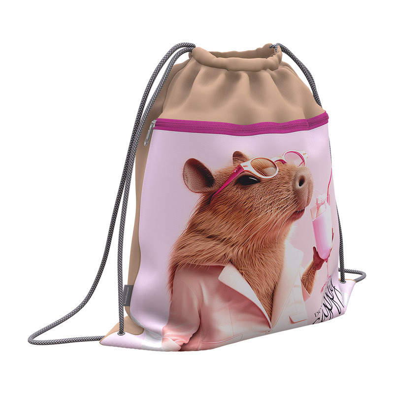 Мешок для обуви ErichKrause с карманом на молнии CapyBarbara