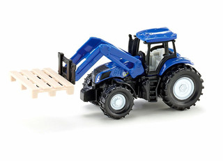 Трактор вилочный New Holland, синий, поддон в комплекте