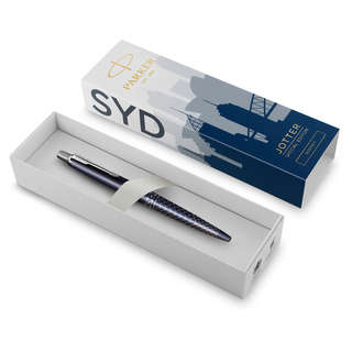 Ручка шариковая Parker 'Jotter Sydney Blue CT' синяя, 1,0мм, кнопочный механизм, подарочная упаковка 4