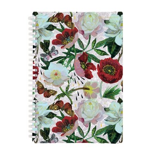 Тетрадь А5, 60 листов в клетку, на пружине, BrunoVisconti Пионы