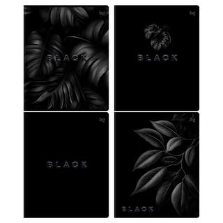 Тетрадь 48 листов в клетку, А5, BG 'Just Black', soft-touch л...