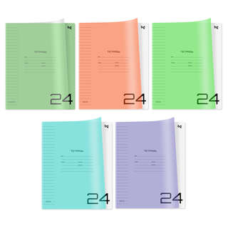 Тетрадь 24 листа в линию BG 'UniTone. MIX', пластиковая облож...