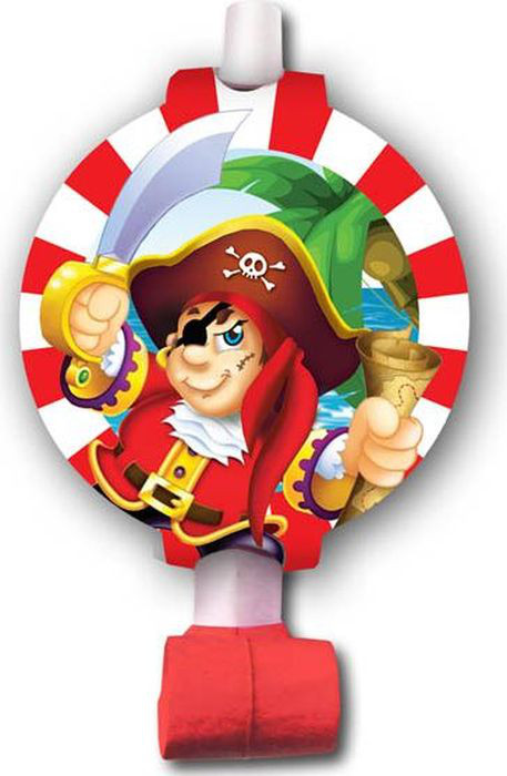 Пати Бум Язык-гудок с карточкой Веселый Пират 6 шт