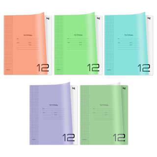 Тетрадь 12 листов в клетку BG 'UniTone. MIX', пластиковая обл...