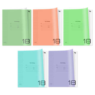 Тетрадь 18 листов в линию BG 'UniTone. MIX', пластиковая обло...