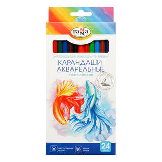 Карандаши акварельные 24 цвета, Гамма Классические шестигранн...