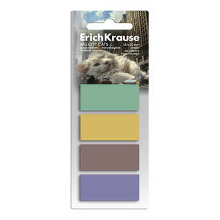 Клейкие закладки ErichKrause Big City Cats, 45х20 мм, 80 лист...