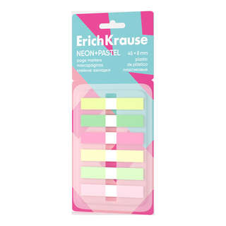 Клейкие закладки ErichKrause Neon+Pastel, 45х8 мм, 120 листов...