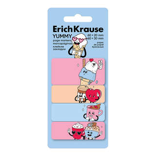 Клейкие закладки ErichKrause Yummy, 60x20 мм, 60x30 мм, 80 ли...