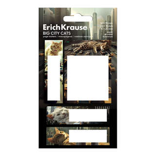 Клейкие закладки ErichKrause Big City Cats, 80 листочков, бум...