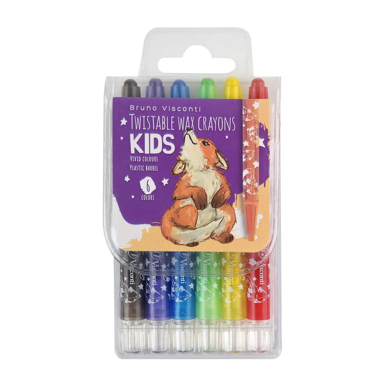 Восковые мелки 6 цветов, Bruno Visconti 'Kids.Лисенок'