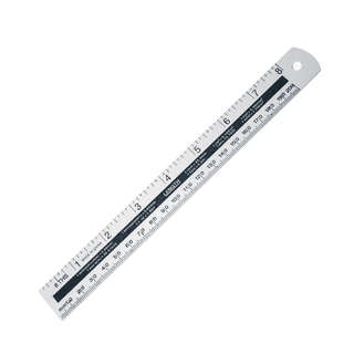 Линейка Alingar, 20 см, алюминиевая, 2 шкалы см/дюйм