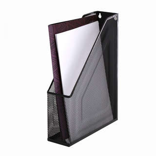 Лоток для бумаг вертикальный Alingar, металл, 70 мм, черный, настенный/настольный 2