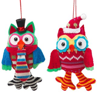 Украшение 'Радужная сова' 19 см, текстиль