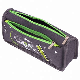 Пенал мягкий Космонавт: 2 отделения на молнии, полиэстер, серый, Юнландия 2