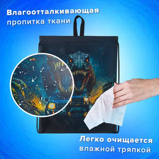 Мешок для обуви Brauberg Kids 'Dino chase', 42х34 см, с петлей 7