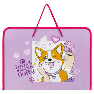 Папка для труда на молнии с ручками и органайзером 'Fluffy ak...