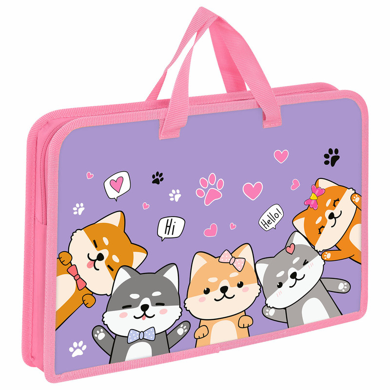 Папка на молнии с ручками 'Best fellows' А4, 1 отделение, пластик