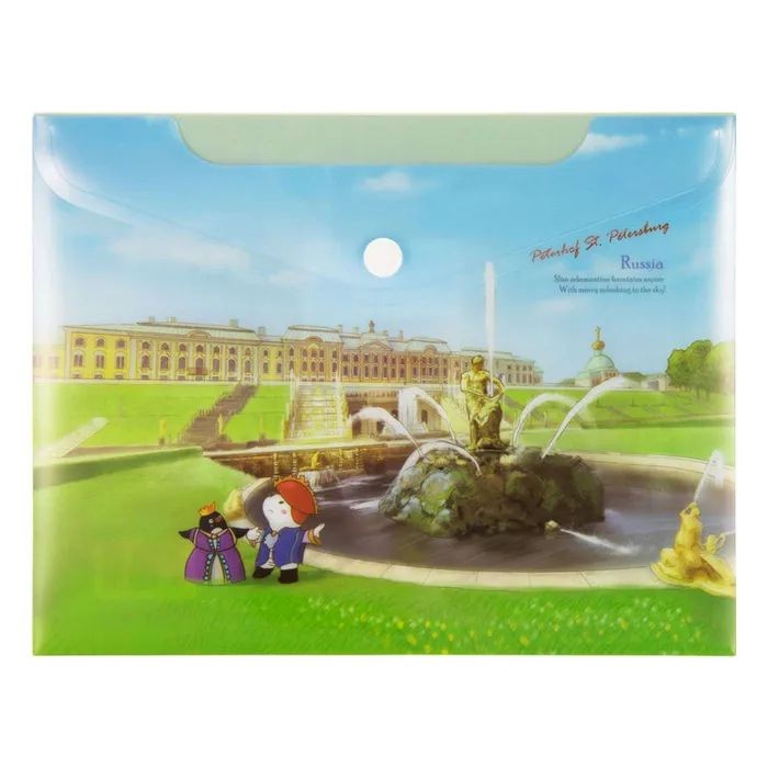 Папка-конверт на кнопке А5, Comix География 'Санкт-Петербург: Петергоф'