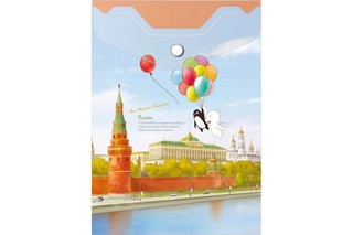 Папка-конверт на кнопке А6, Comix География 'Москва: Кремль'