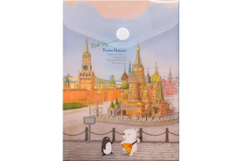 Папка-конверт с кнопкой А7, Comix География 'Москва: Собор Василия Блаженного'